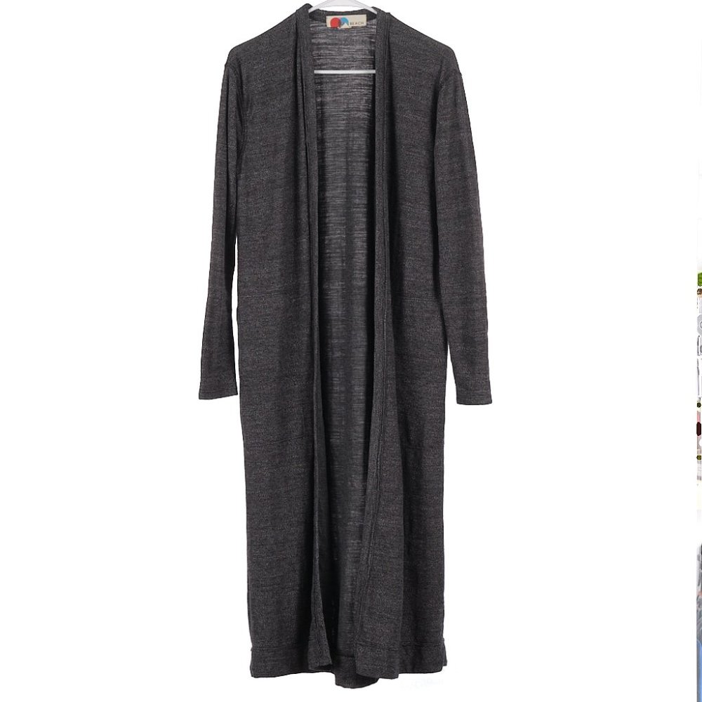 Free People Beach Bi-Coastal Gray Sweater Duster Small